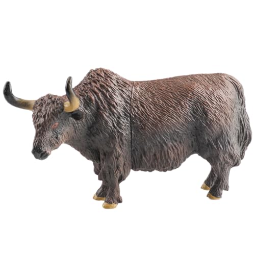 AENIMELY Hohler Yak – Realistisches Hochland-Tierspielzeug für Kinder, pädagogisches Wildtier-Lernmodell, Natur-Display & Geburtstags-Kuchentopper von AENIMELY