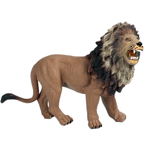 AENIMELY Hohler männlicher Löwe – Realistisches Safari-Tierspielzeug für Kinder, pädagogisches Wildtier-Modell, Kuchentopper & Geburtstagsgeschenk von AENIMELY