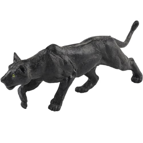 AENIMELY Hohler schwarzer Panther – Realistisches Wildtier-Spielzeug für Kinder, pädagogisches Dschungel-Lernmodell, Kuchentopper-Partydekoration von AENIMELY