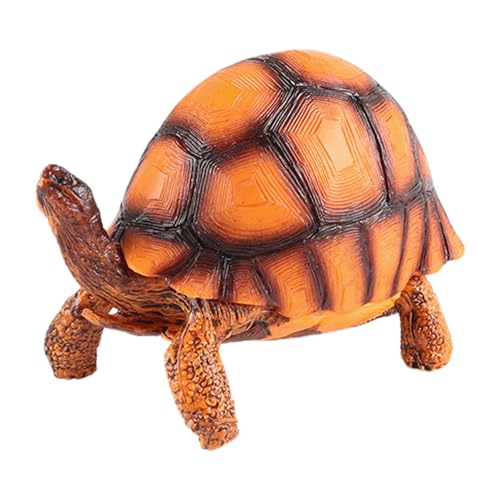AENIMELY Madagassische Strahlenschildkrötenfigur (Orangefarbener Panzer) – Realistisches festes Schildkrötenmodell-Spielzeug – Wildtier-Lern-Geschenk, Reptilien-Tier-Dekoration für Kinder von AENIMELY