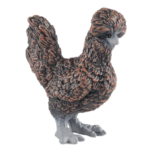 AENIMELY Polnische Hühnerfigur (Braun) – Realistische braune Bauernhof-Tierfiguren für Kinder – Feste Geflügel-Lernspielzeug, pädagogisches Geschenk, Bauernhof-Themen-Dekoration von AENIMELY