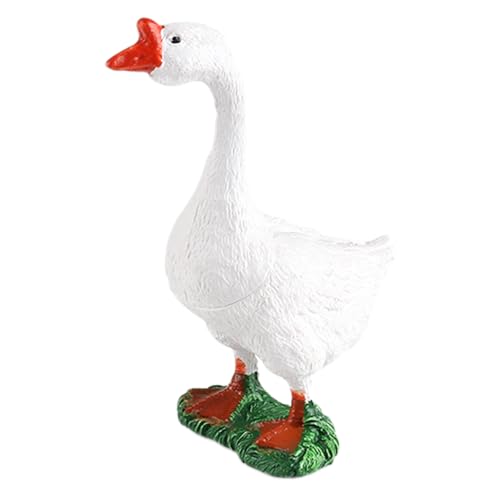 AENIMELY Realistische Hohle Weißgansfigur – Pädagogisches Bauernhof-Tierspielzeug für Kinder – Plastik-Gansmodell – Kuchentopper, Vorschullernspielzeug, Partygeschenk von AENIMELY