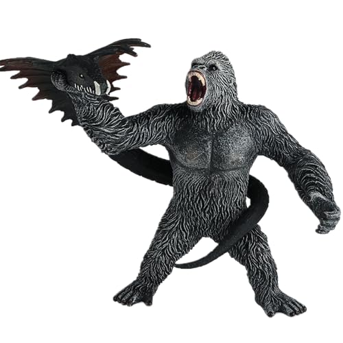 AENIMELY Realistische Schimpanse und Python-Monster-Figuren, Spielzeugfigur für Kinder, Wildtier-Gorillas-Figur, Tiermodell (Schlange kann entfernt werden) von AENIMELY