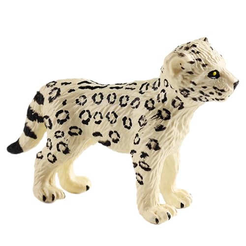 AENIMELY Realistische Schneeleoparden-Figur – Feste Wildtier-Spielzeuge für Kinder – Pädagogische Wildtiermodelle, STEM-Lern-Geschenk, Kuchentopper von AENIMELY