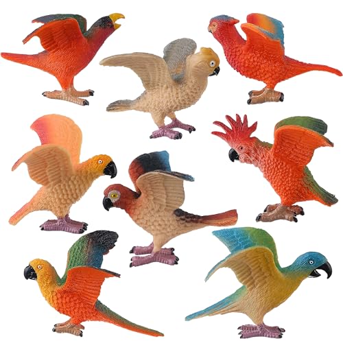 AENIMELY 8 Stück Realistische Papageien Figuren – Deko Vogelspielzeug für Feengarten & Puppenhaus, Lernspielzeug Set & Geburtstagskuchen Topper, Geschenk für Kinder AENIMELY 8 Stück Realistische Papageien Figuren – Deko Vogelspielzeug für Feengarten & Puppenhaus, Lernspielzeug Set & Geburtstagskuchen Topper, Geschenk für Kinder von AENIMELY
