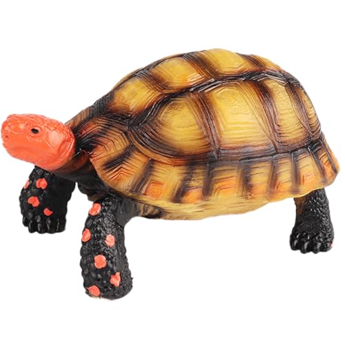 AENIMELY Rotfußschildkrötenfigur (Brauner Panzer) – Realistisches festes Landschildkrötenmodell für Kinder – Pädagogisches Reptilien-Spielzeug, Wildtier-Lern-Geschenk, Natur-Diorama-Dekoration von AENIMELY