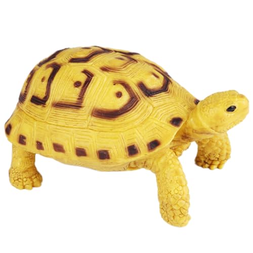 AENIMELY Rotfußschildkrötenfigur (Gelber Panzer) – Realistisches festes Landschildkrötenmodell für Kinder – Pädagogisches Reptilien-Spielzeug, Wildtier-Lern-Geschenk, Natur-Diorama-Dekoration von AENIMELY