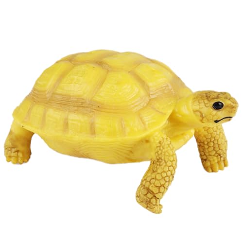 AENIMELY Russische Landschildkrötenfigur (Gelber Panzer) – Realistisches festes Tierfiguren für Kinder – Pädagogisches Wildtier-Reptilien-Spielzeug, Natur-Lern-Geschenk, Tier-Diorama-Dekoration von AENIMELY
