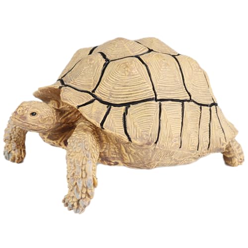 AENIMELY Spornschildkrötenfigur (Beige) – Realistische Feste Landschildkröten-Tierfiguren für Kinder – Pädagogisches Wildtier-Reptilien-Set, Natur-Lern-Geschenk von AENIMELY