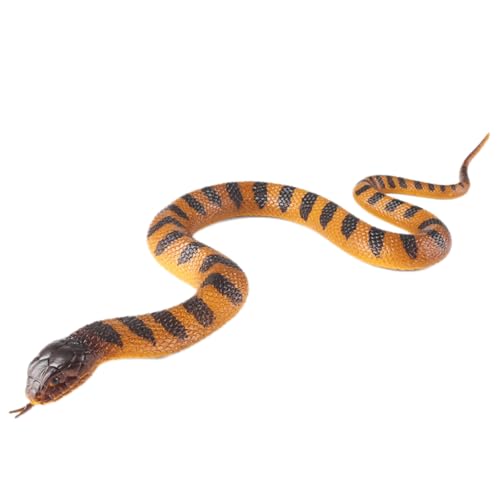 AENIMELY Tiger Snake Figur - Realistische TPR Soft Rubber Snake Toy - Solides Reptilienmodell für Halloween Streiche Dschungel Party Dekor AENIMELY Tiger Snake Figur - Realistische TPR Soft Rubber Snake Toy - Solides Reptilienmodell für Halloween Streiche Dschungel Party Dekor von AENIMELY