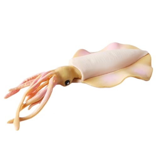 AENIMELY Tintenfischfiguren – Realistische TPR-weiche Gummi-Meeres-Tierfigur mit hartem Panzer – Stressabbau-Drück-Spielzeug, pädagogische Meereslebewesen-Kuchentopper für Kinder von AENIMELY