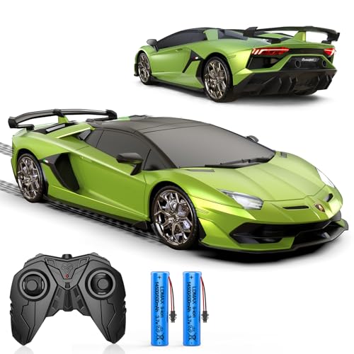 AEROQUEST 1:16 Lamborghini Ferngesteuertes Auto,2.4GHz Offiziell Lizenziertes Lamborghini RC Autos mit Fernbedienung & Scheinwerfer für Jungen Mädchen Geburtstagsgeschenke,Grün von AEROQUEST