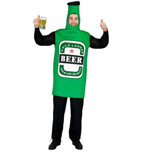 AEVIDKZOP Kostüm Outfit Herren und Damen, Bierflasche Strampler, Retro Karneval Trainingsanzug, Fasching, Bad Taste, Jogginganzug Outfit, Partykleidung von AEVIDKZOP