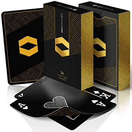 AEY Catcher® Playing Cards - Zauberkarten (Luxe Edition) Kartendeck Zaubertricks - Spielkarten schwarz - Pokerkarten von AEY Catcher