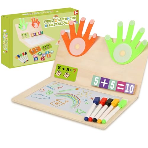 AEYAKA Montessori Holz Rechenspiel – Lernspielzeug zum Zählen & Zahlenlernen – Mathe Spiel für Kinder ab 3 Jahren – Pädagogisches Vorschulspielzeug für Jungen & Mädchen von AEYAKA