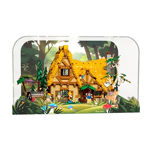 Acrylic Display Case für Lego 43242 Snow White and The Seven Dwarfs' Cottage Model, Maße: 42,6 × 28,9 × 26 cm (nur Hülle, kein Modell) (B) von AF BlockHaus