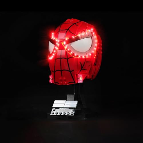 LED-Licht für Lego 76285 Spider-Man-Maskenmodell, Dekor-Beleuchtungsset, kompatibel mit 76285 Spider-Man-Maske (kein Modell im Lieferumfang enthalten) (Basisversion) von AF BlockHaus