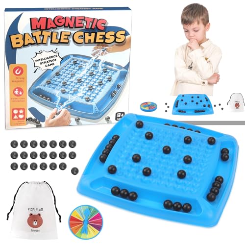 Schachbrett Magnetisch Schach Magnetisch Magnetisches Schachspiel MagneticChess Toy Reisen Schach Magnetisch, Puzzle Checkers Spiel, Tragbares Schachbrett-Party Für Familientreffen (Stil - B) von AFAIK