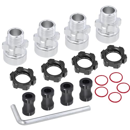 12mm bis 17mm Keilrad-Sechskant-Nabenadapter for Traxxas Slash 2wd Rustler Stampede Bandit 4WD 4X4 RC-Auto-Upgrade-Teile(Zwart) von AFCAHEH
