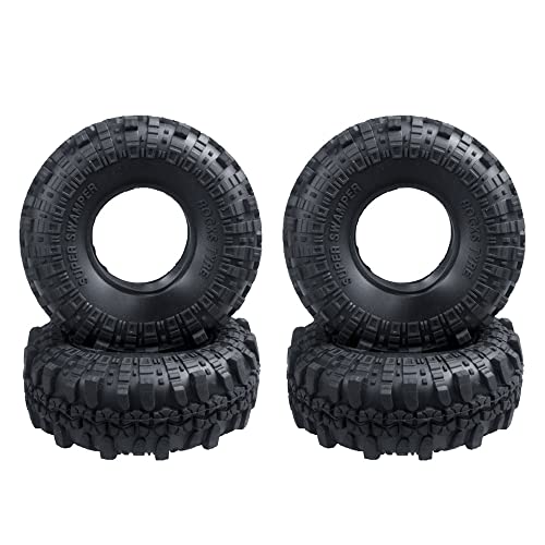 2,2 Zoll Gummireifen 1,9 Radreifen mit Schaumstoffeinlagen for 1/10 RC Rock Crawler Auto Axial Wraith 90048 SCX10 TRX4 TRX6 D90(1.9inch-4PCS) von AFCAHEH