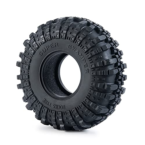 2,2 Zoll Gummireifen 1,9 Radreifen mit Schaumstoffeinlagen for 1/10 RC Rock Crawler Auto Axial Wraith 90048 SCX10 TRX4 TRX6 D90(2.2inch-1PCS) von AFCAHEH