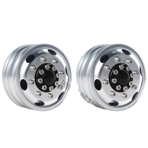 2 STÜCKE CNC Metall Vorne/Hinten RC Auto Felge for 1/14 RC Crawler Auto Tamiya Traktor LKW Hub Teile(2PCS Front T06) von AFCAHEH