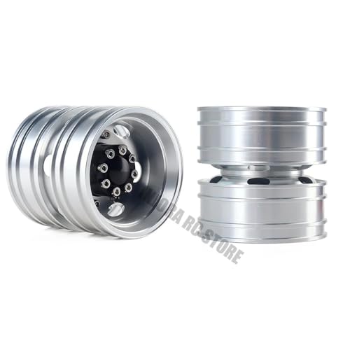 2 STÜCKE CNC Metall Vorne/Hinten RC Auto Felge for 1/14 RC Crawler Auto Tamiya Traktor LKW Hub Teile(2PCS Rear T07) von AFCAHEH