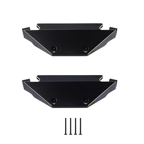 2 Stück Messing Schwarz Beschichtung Seitentritt Seitenpedal Fußplattenschieber for 1/24 RC Crawler Axial AX24 DIY Chassis Rahmen Kit Upgrade von AFCAHEH