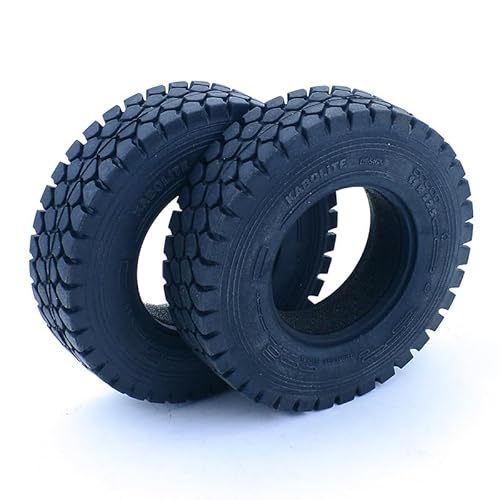 2 stücke Simulation Gummi Reifen 23/28mm Breite RC LKW Reifen for 1/14 Tamiya Scania 770S R620 Volvo Benz Arocs Mann Auto Zubehör(2pcs 28mm) von AFCAHEH