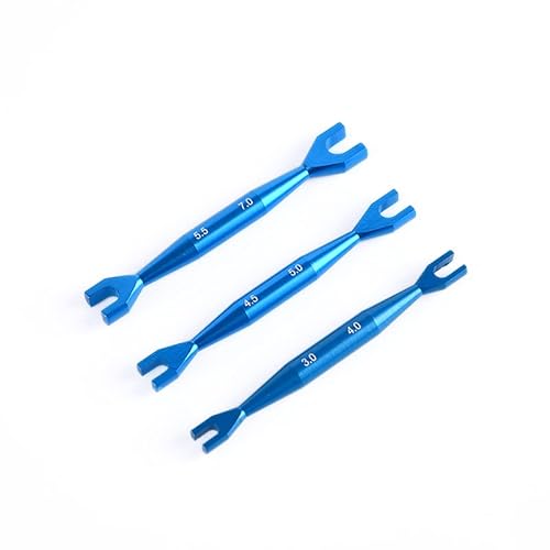 3 stücke Schraubenschlüssel 3-4mm 4,5-5mm 5,5-7mm Doppel Ende Universal Schraubenschlüssel Offene Ende Schraubenschlüssel for Rc Crawler Auto HSP Traxxas Axial SCX10(Blauw) von AFCAHEH