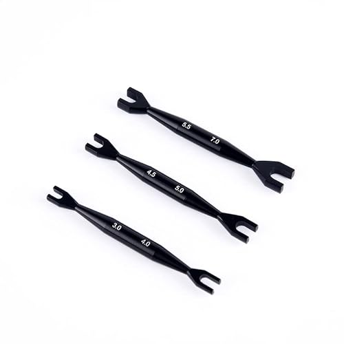 3 stücke Schraubenschlüssel 3-4mm 4,5-5mm 5,5-7mm Doppel Ende Universal Schraubenschlüssel Offene Ende Schraubenschlüssel for Rc Crawler Auto HSP Traxxas Axial SCX10(Zwart) von AFCAHEH