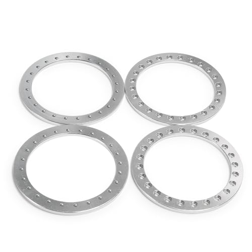 4 STÜCKE 1,9/2,2 Zoll Rad Äußere Beadlock Ring for 1/10 RC Crawler Auto Axial SCX10 Wraith TRX4 TRX6 D90 1,9 2,2 Rad Felgen(2.2-Bright Silver) von AFCAHEH