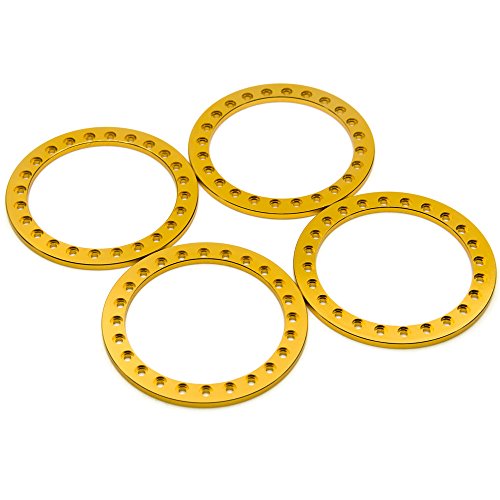 4 STÜCKE 1,9/2,2 Zoll Rad Äußere Beadlock Ring for 1/10 RC Crawler Auto Axial SCX10 Wraith TRX4 TRX6 D90 1,9 2,2 Rad Felgen(2.2inch-Gold) von AFCAHEH
