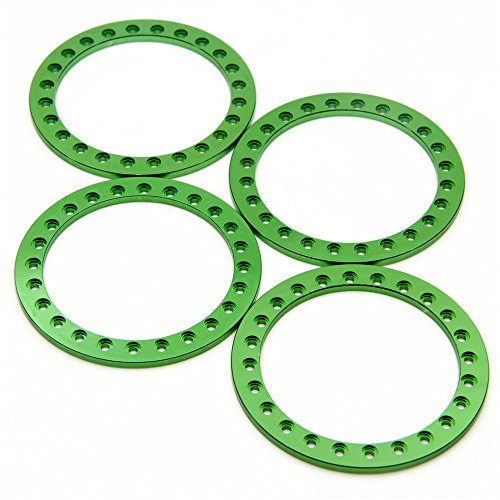 4 STÜCKE 1,9/2,2 Zoll Rad Äußere Beadlock Ring for 1/10 RC Crawler Auto Axial SCX10 Wraith TRX4 TRX6 D90 1,9 2,2 Rad Felgen(2.2inch-Green) von AFCAHEH