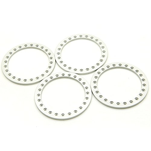 4 STÜCKE 1,9/2,2 Zoll Rad Äußere Beadlock Ring for 1/10 RC Crawler Auto Axial SCX10 Wraith TRX4 TRX6 D90 1,9 2,2 Rad Felgen(2.2inch-Matt Silver) von AFCAHEH