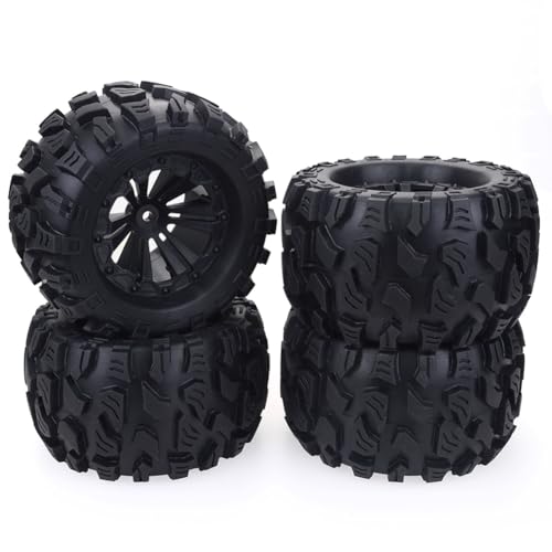 4 STÜCKE 125mm 1/10 Monster Truck Reifen & Rad Hex 12mm for Traxxas Tamiya Kyosho HPI HSP Savage XS TM Flux LRP von AFCAHEH