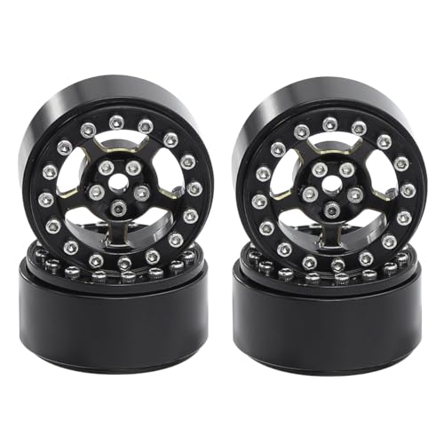 4 STÜCKE Schwarz Beschichtung Messing 1,0 Zoll Radnabenfelgen Mit Reifen for RC Crawler Auto Axial 1/24 SCX24 1/18 TRX4M Upgrade Teile(Set-A) von AFCAHEH