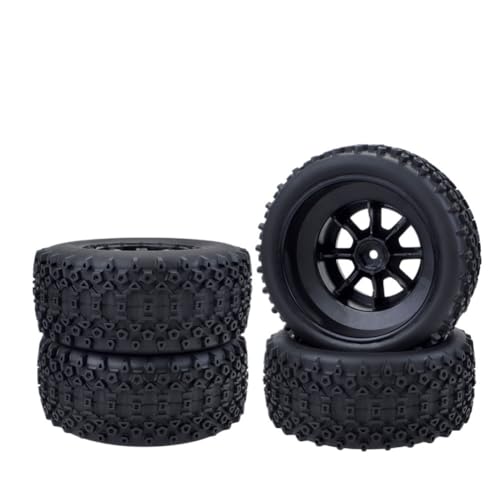 4 Stück Short Course Truck Reifen RC Auto Räder Hex Adapter 12mm Reifen 110mm for 1/10 Wltoys Traxxas Off-Road Auto Slash HPI VKAR Rot(10041) von AFCAHEH