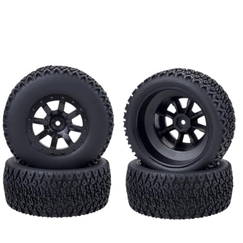 4 Stück Short Course Truck Reifen RC Auto Räder Hex Adapter 12mm Reifen 110mm for 1/10 Wltoys Traxxas Off-Road Auto Slash HPI VKAR Rot(10043) von AFCAHEH