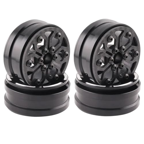 4Pcs Carbon Fiber 1,9 Zoll Beadlock Felge Rad Hub for 1/10 RC Crawler Auto Axial SCX10 TRXS(A) von AFCAHEH