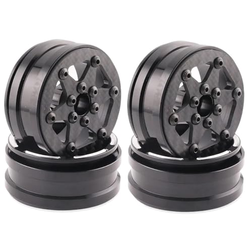 4Pcs Carbon Fiber 1,9 Zoll Beadlock Felge Rad Hub for 1/10 RC Crawler Auto Axial SCX10 TRXS(C) von AFCAHEH