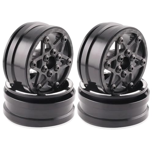 4Pcs Carbon Fiber 1,9 Zoll Beadlock Felge Rad Hub for 1/10 RC Crawler Auto Axial SCX10 TRXS(D) von AFCAHEH