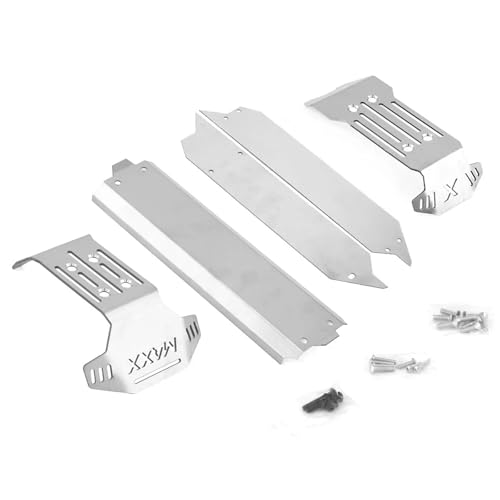 5 stücke Armor Erweiterte Version Stahl Vorne Hinten Chassis Armor Skid Plate Protector for 1/10 Traxxas MAXX RC Auto Upgrade Teile von AFCAHEH