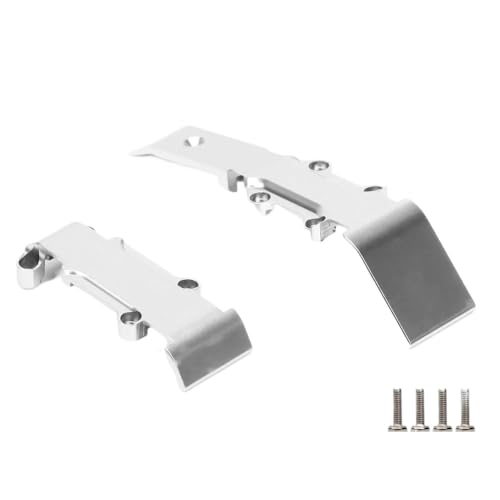7043 Alloy Vorne und Hinten Skid Platte Upgrade Teile for RC 1/16 Traxxas REVO 71054 VXL 71076 Summit 72054 Slash 4WD 70054(Front-Rear Silver) von AFCAHEH