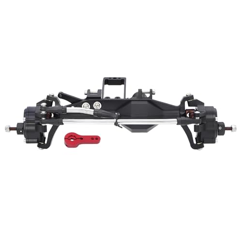 7075 Aluminium Vorne Hinten Portal Achse EIN Stück Konstruktion Offset Mit BTA Servo Halterung for Axial Capra SCX10 III LCG Chassis(Black Front Axle) von AFCAHEH