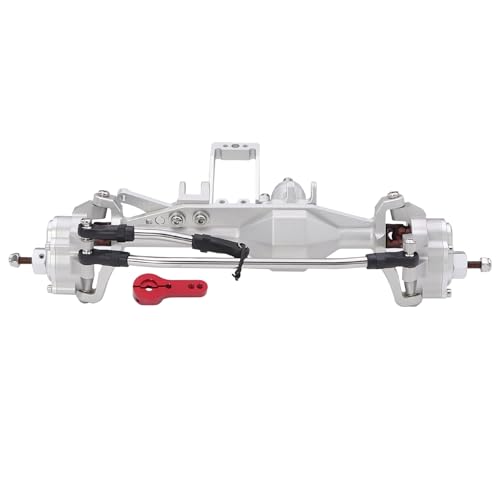 7075 Aluminium Vorne Hinten Portal Achse EIN Stück Konstruktion Offset Mit BTA Servo Halterung for Axial Capra SCX10 III LCG Chassis(Silver Front Axle) von AFCAHEH
