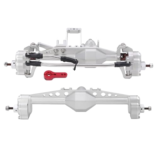 7075 Aluminium Vorne Hinten Portal Achse EIN Stück Konstruktion Offset Mit BTA Servo Halterung for Axial Capra SCX10 III LCG Chassis(Silver Set) von AFCAHEH