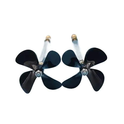 AFCAHEH 1 Paar 4 mm Bootswellen-Antriebswelle mit linkem und rechtem 4-Blatt-Propeller + Messingkupplung for RC-Köder, Fischerboot, Trawlerboot(L15cm-4x3mm) von AFCAHEH