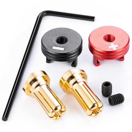 AFCAHEH 1 Paar Bananenstecker mit Kühlabdeckung for RC Lipo Batterie RC Drone Flugzeug Modell Autoteile(5.0MM) von AFCAHEH