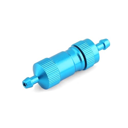 AFCAHEH 1 Stück for RC-Boot-Kraftstofffilter, fein, for Flugzeug- und Fahrzeugmodelle, Gas, Nitro, for RC-Modellboot, zerlegbarer Typ, Aluminium, L50 mm(Blauw) von AFCAHEH